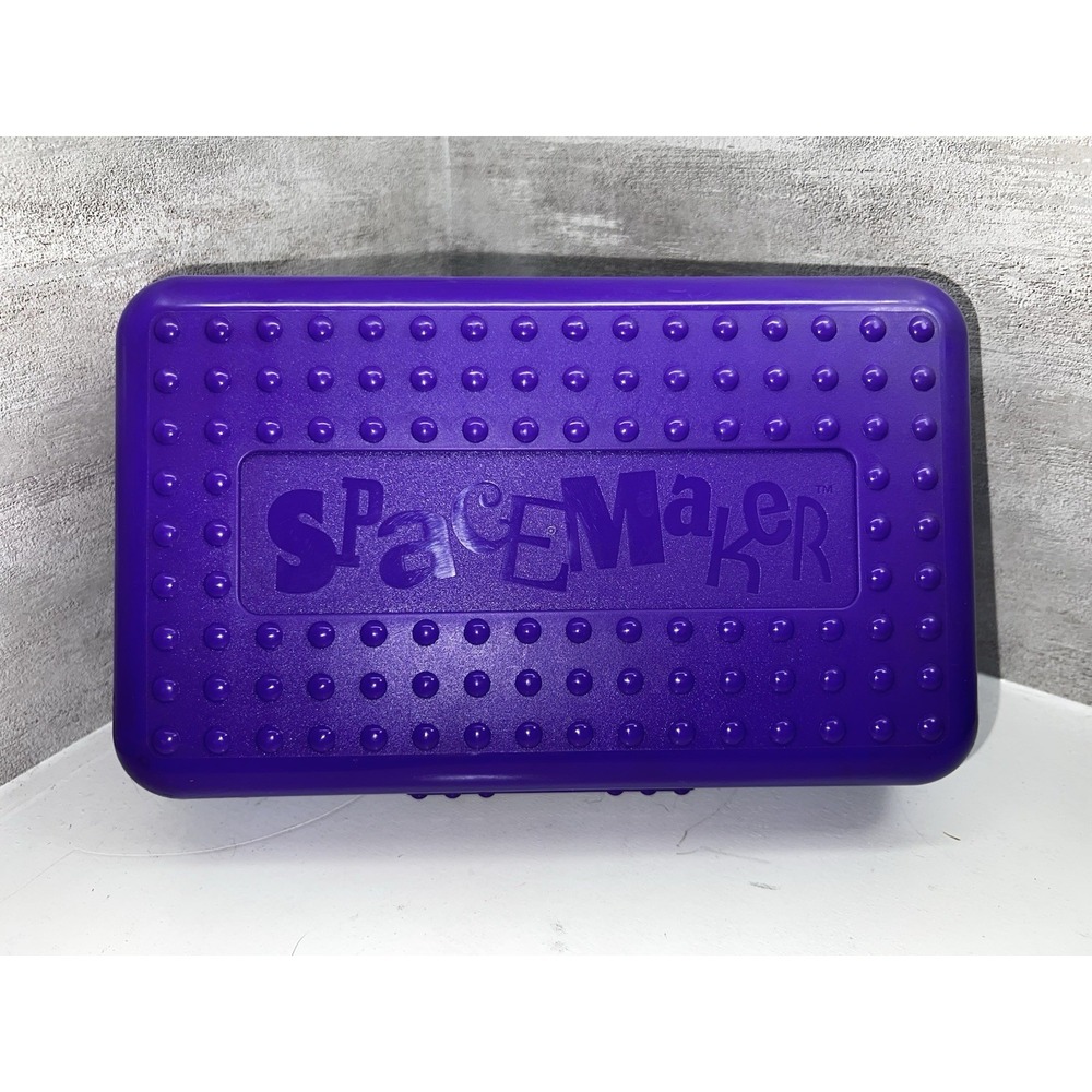 Vintage 90s Spacemaker Pencil Box Case Made in the USA Purple/Blue